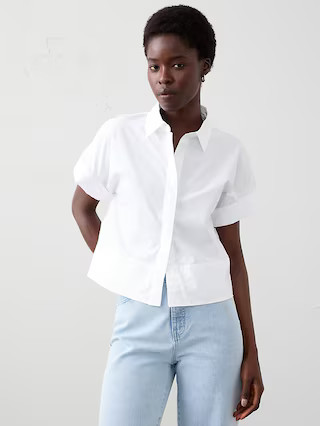Boxy Poplin Shirt | Banana Republic Factory