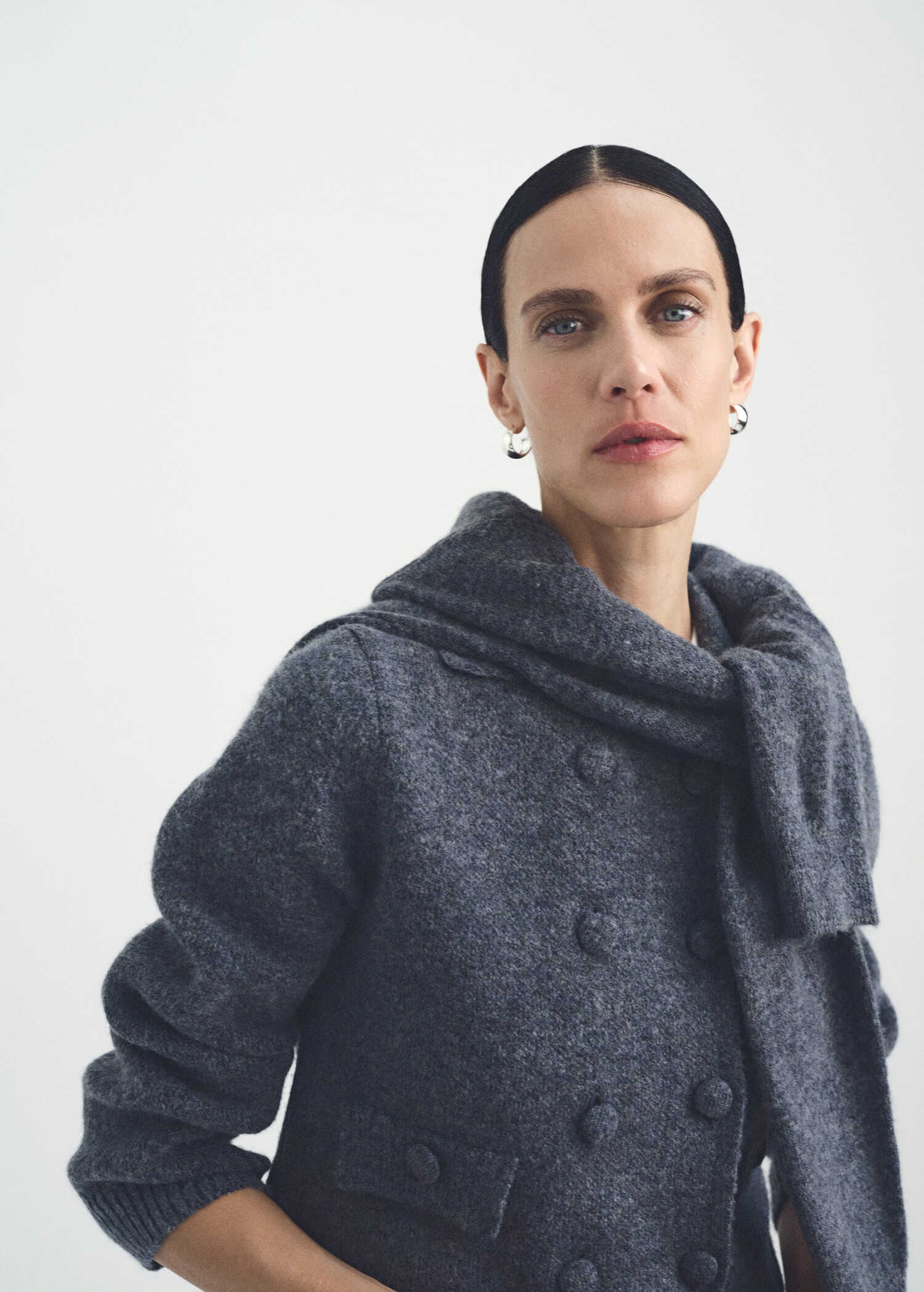 Double-breasted knitted jacket - Women | MANGO USA | Mango (US/MX/AU)