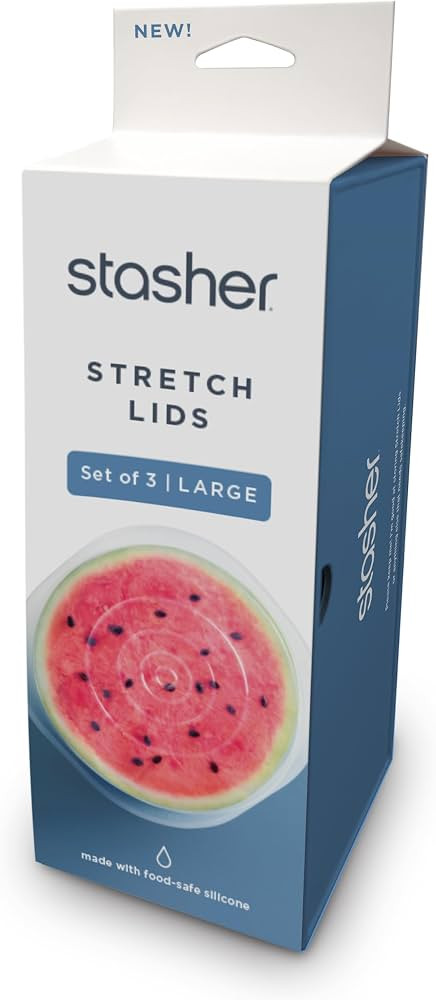 Stasher Premium Reusable Silicone Stretch Lids 3-Pack Box – Large | Clear, 9” Lids | Airtight... | Amazon (US)