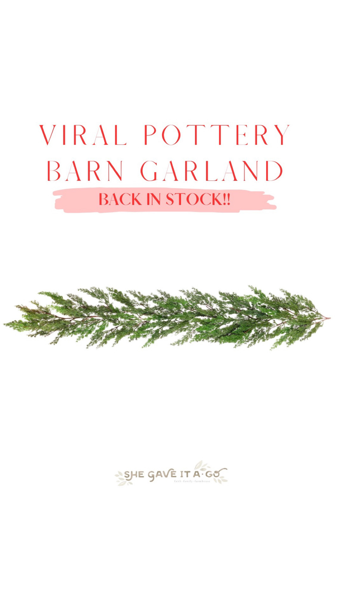 Viral pottery barn faux soft plastic cedar garland is back in stock! hurry it’s going fast! garland// christmas decor// pottery barn garland

#LTKHoliday #LTKSeasonal #LTKGiftGuide