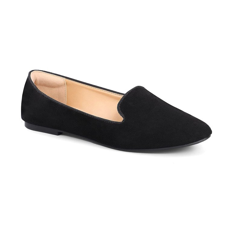 Mysoft Women's Classic Ballet Flats Slip on Black Dress Shoes Size 9 | Walmart (US)