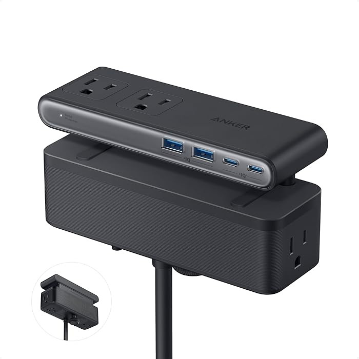 Anker Nano Power Strip, Desk Clamp, 70W Max, 1500J Surge Protector, 2 USB C | Amazon (US)