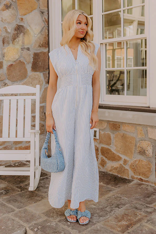 Yacht Club Calling Stripe Jumpsuit | Impressions Online Boutique