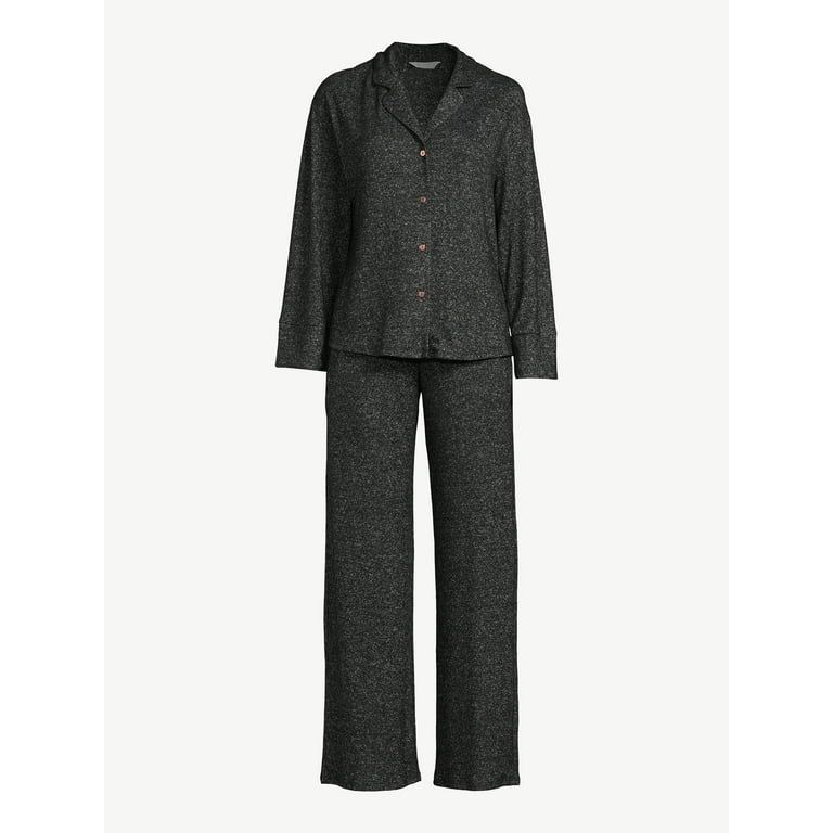Sofia Intimates Women's Notch Collar Pants Pajama Set, 2-Piece, Sizes XS-3X - Walmart.com | Walmart (US)