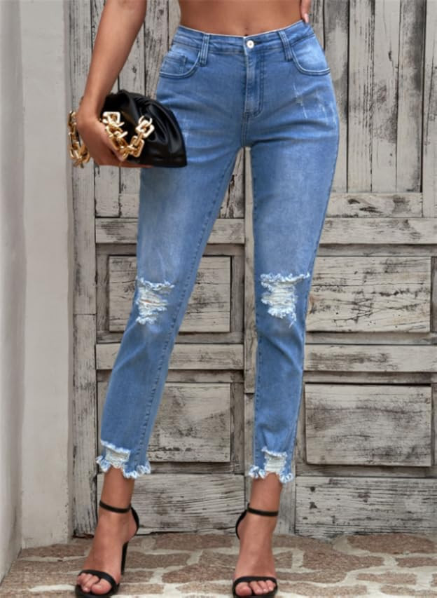 Judy Blue Women's High Waist Destroyed Relaxed Fit Jeans | Amazon (US)