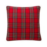 My Texas House 20" x 20" Red Angie Plaid Flannel Decorative Pillow Cover | Walmart (US)