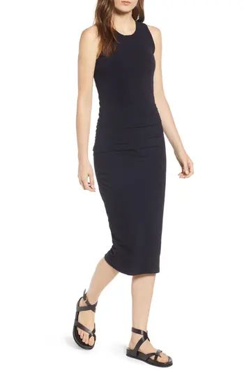 Women's James Perse Skinny Ruched Tank Dress, Size 0 - Blue | Nordstrom