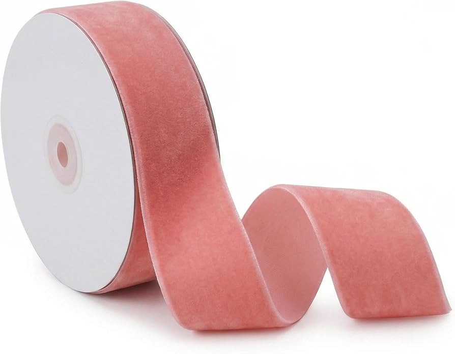 Pink Velvet Ribbon 1.5'' 10 Yards for Christmas Tree, Gift Wrapping, Flower Bouquet, Wreath Decor... | Amazon (US)