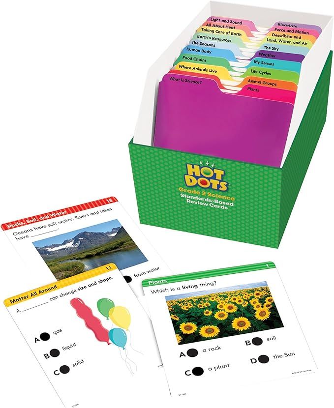 Educational Insights 2506 Hot Dots Science Standards-Based Review Cards - Grade 2 | Amazon (US)