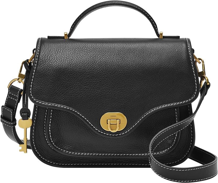 Fossil Women's Heritage Leather Top Handle Crossbody Purse Handbag | Amazon (US)