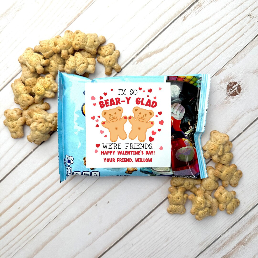 Kids Classroom Valentines Labels, Teddy Bear Valentine Stickers, Gifts for School Classroom Valen... | Etsy (US)