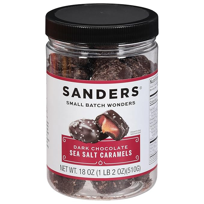 Sanders Dark Chocolate Sea Salt Caramels - 18 oz Tub | Amazon (US)