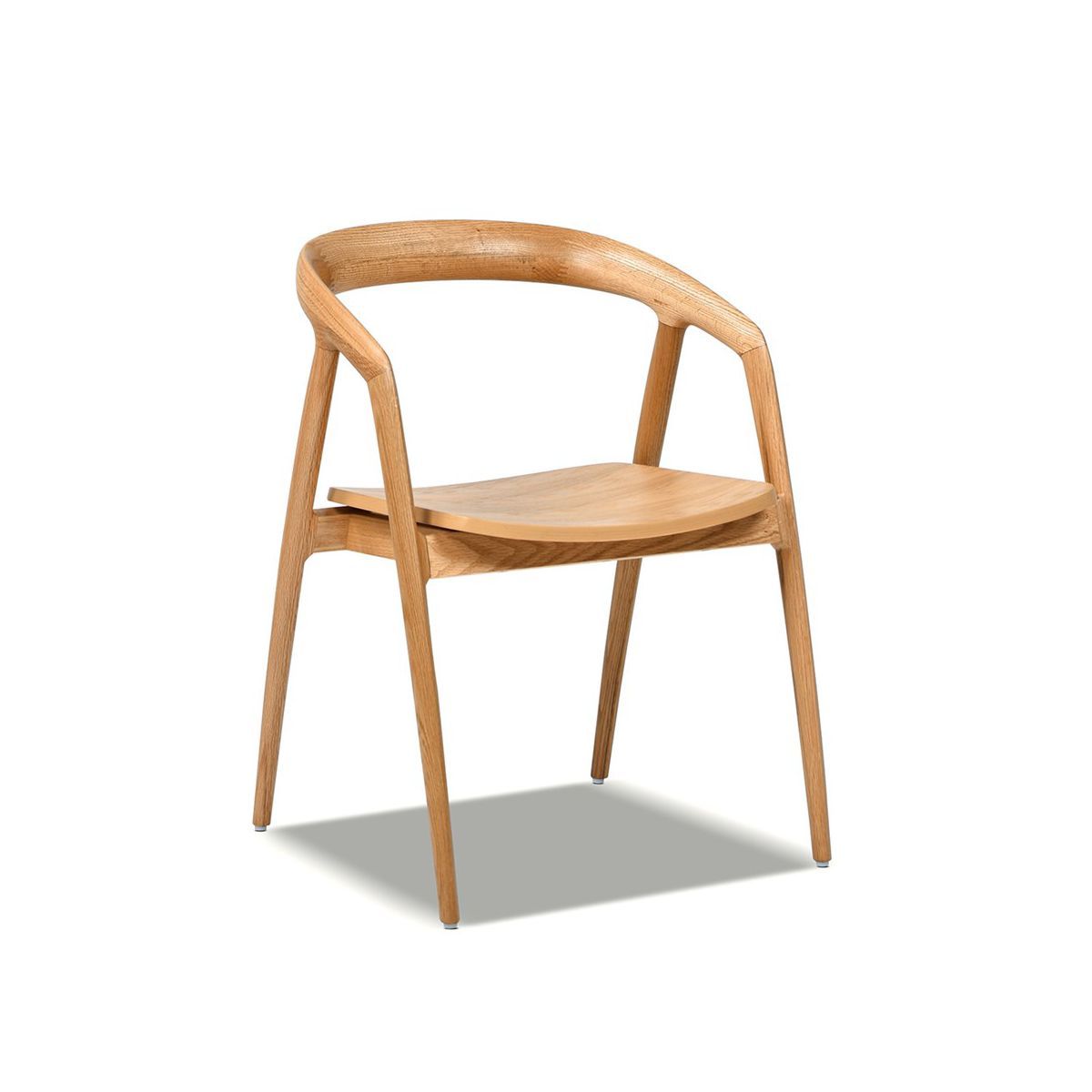 Simeon 21" Scandinavian Sculpted Oak Wood Dining Chair, Warm Natural Brown Oak Wood | Target