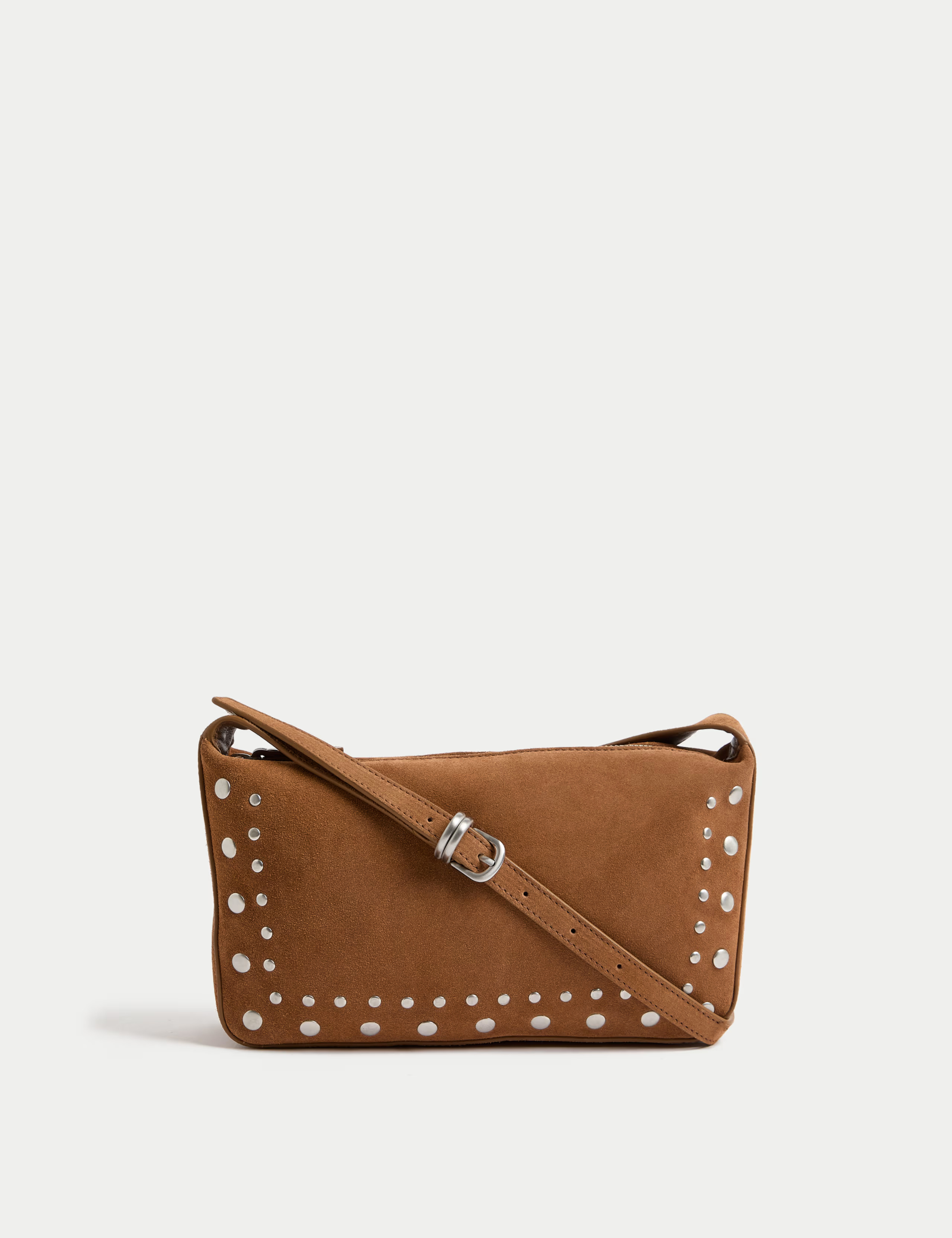 Suede Studded Shoulder Bag | Per Una | M&S | Marks & Spencer (UK)