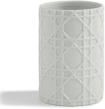 Kassatex ARN-WB Rattan Wastebin, White | Amazon (US)