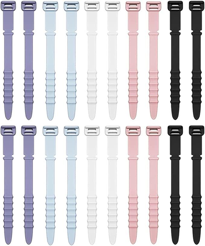 20pcs Reusable Cable Ties, 4.5 inch Silicone Zip Ties for Wire Management, Elastic Cable Organize... | Amazon (US)