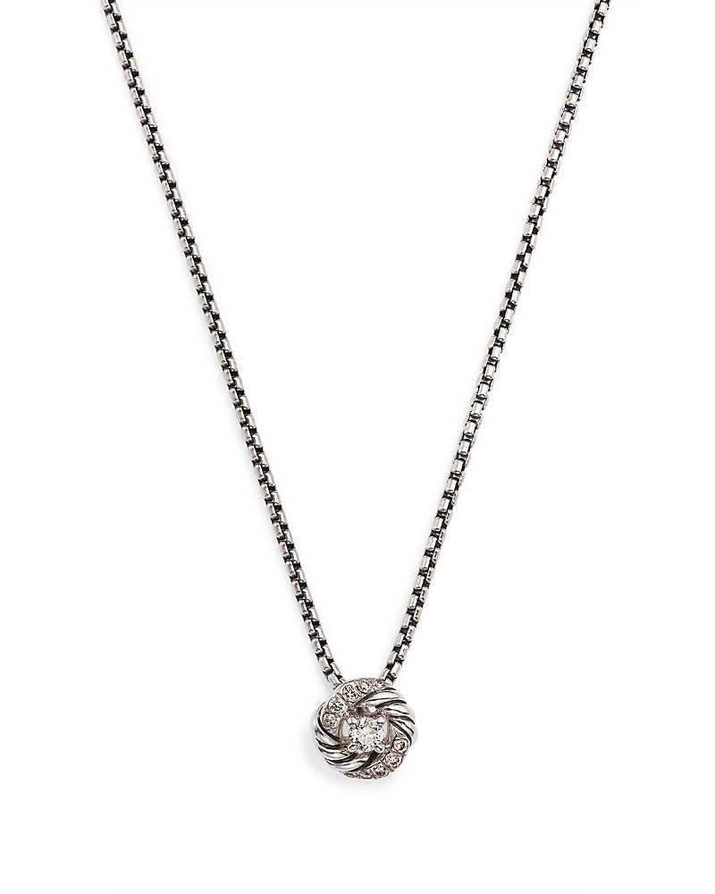 David Yurman Sterling Silver Petite Infinity Pendant Necklace with Diamonds, 17 | Bloomingdale's (US)