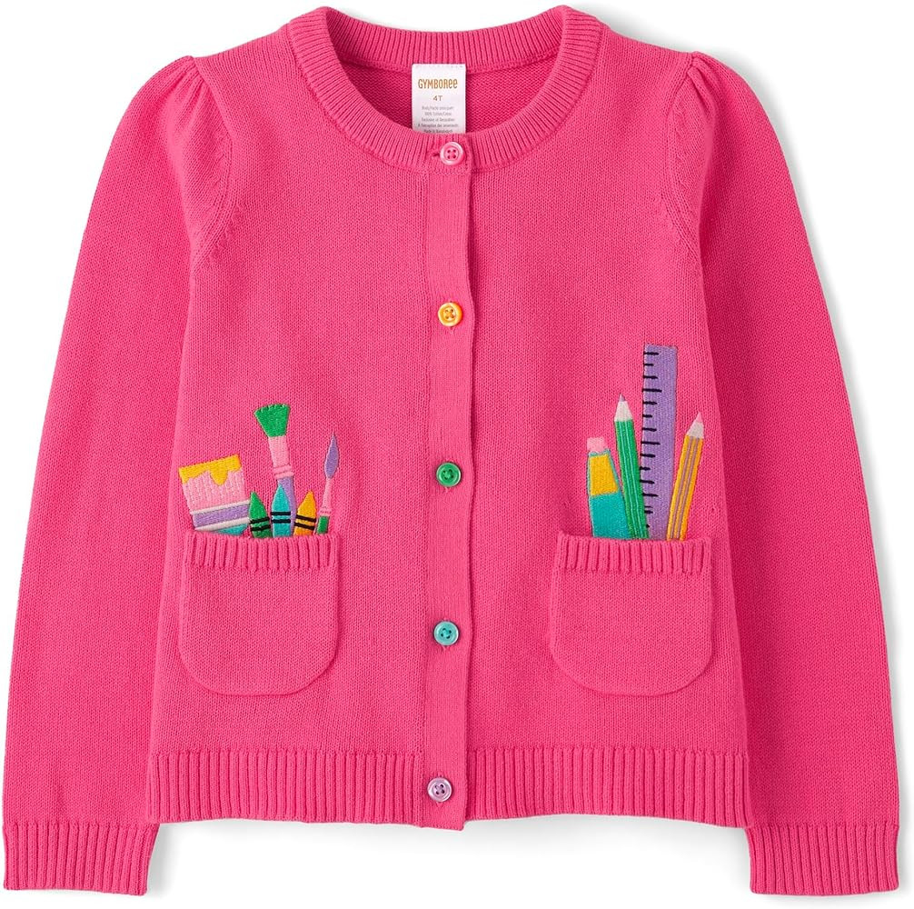 Gymboree Girls' and Toddler Long Sleeve Cardigan Button Up Sweater | Amazon (US)