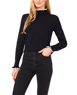 CeCe Women's Ruffle Edge Long Sleeve Sweater - Macy's | Macy's