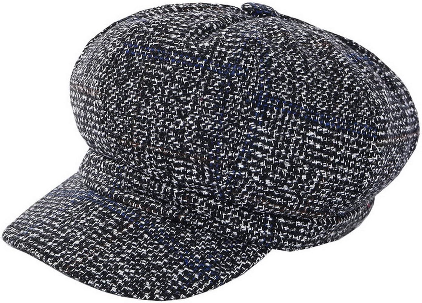 Women Newsboy Baker Boy Cap Warm Thick Plaid Peaked Beret Cabbie Sun Artist Hat | Amazon (US)