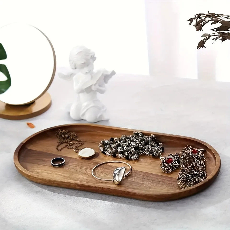 1pc Acacia Wood Tray For Serving Food, Snacks, Drinks, Sushi, Steak, Pizza, Desserts, Cakes, And ... | Temu Affiliate Program