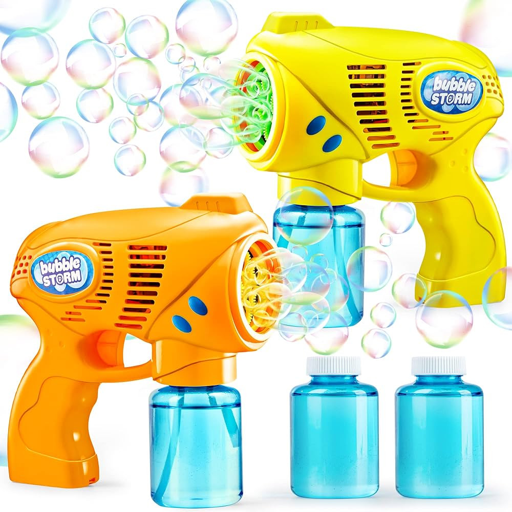 JOYIN 2 Bubble Guns with 2 Bubble Refill Solution (10 oz Total), Bubbles Maker, Blower, Machine G... | Amazon (US)