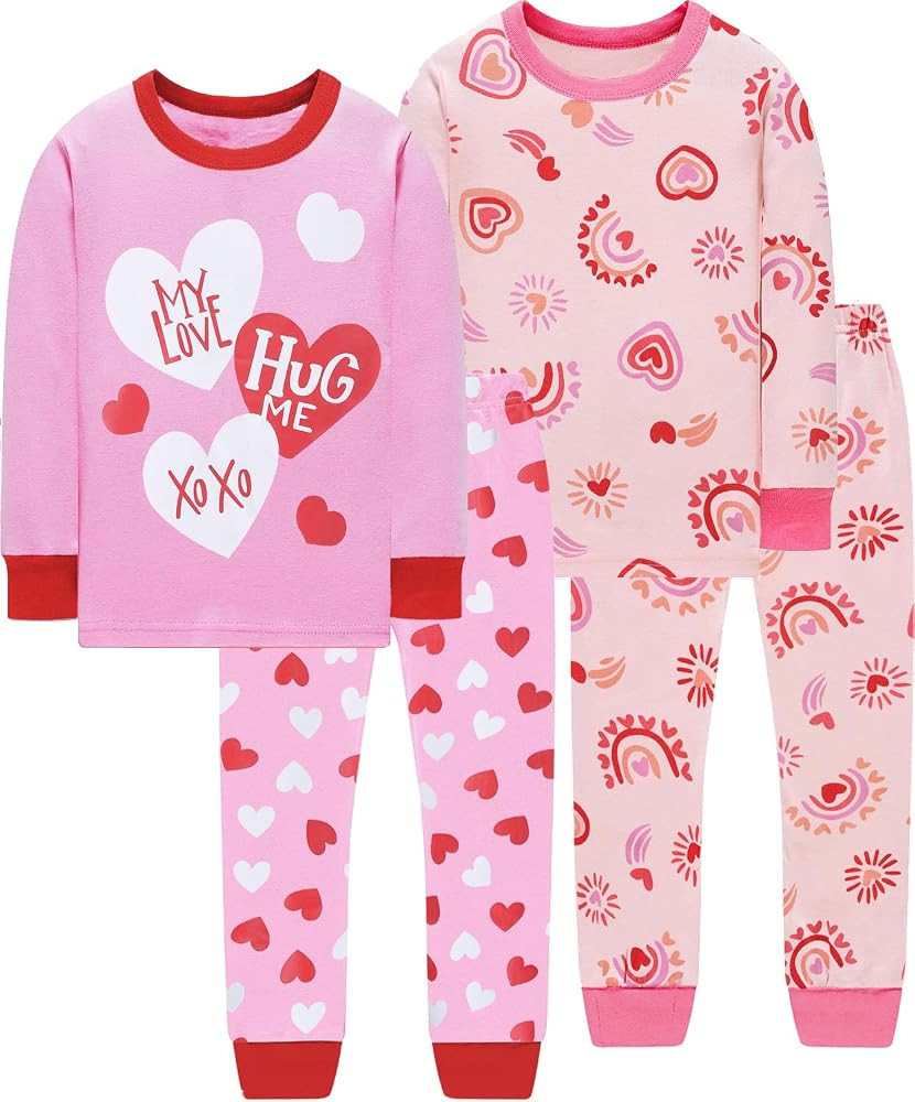 Little Hand Girls Pajamas Dinosaur Cotton Unicorn Pjs Jammies Fall Winter Long Sleeve Kids Sleepw... | Amazon (US)