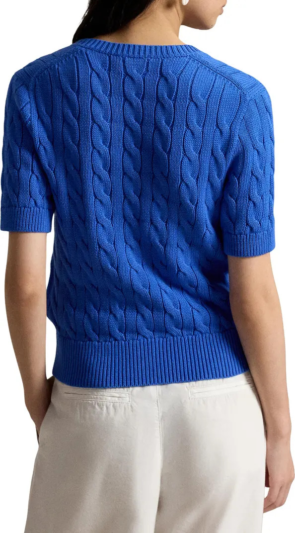 Polo Ralph Lauren Short Sleeve Cable Stitch Cardigan | Nordstrom | Nordstrom