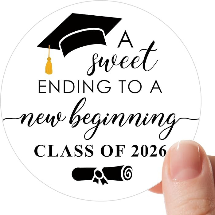 120 Pack Graduation Stickers – Black & White “Sweet Ending to A New Beginning” Class of 202... | Amazon (US)