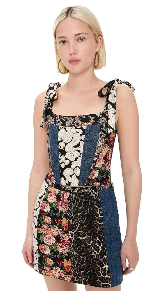 alice + olivia Women's Clara Bow Strap Paneled Bustier | Amazon (US)