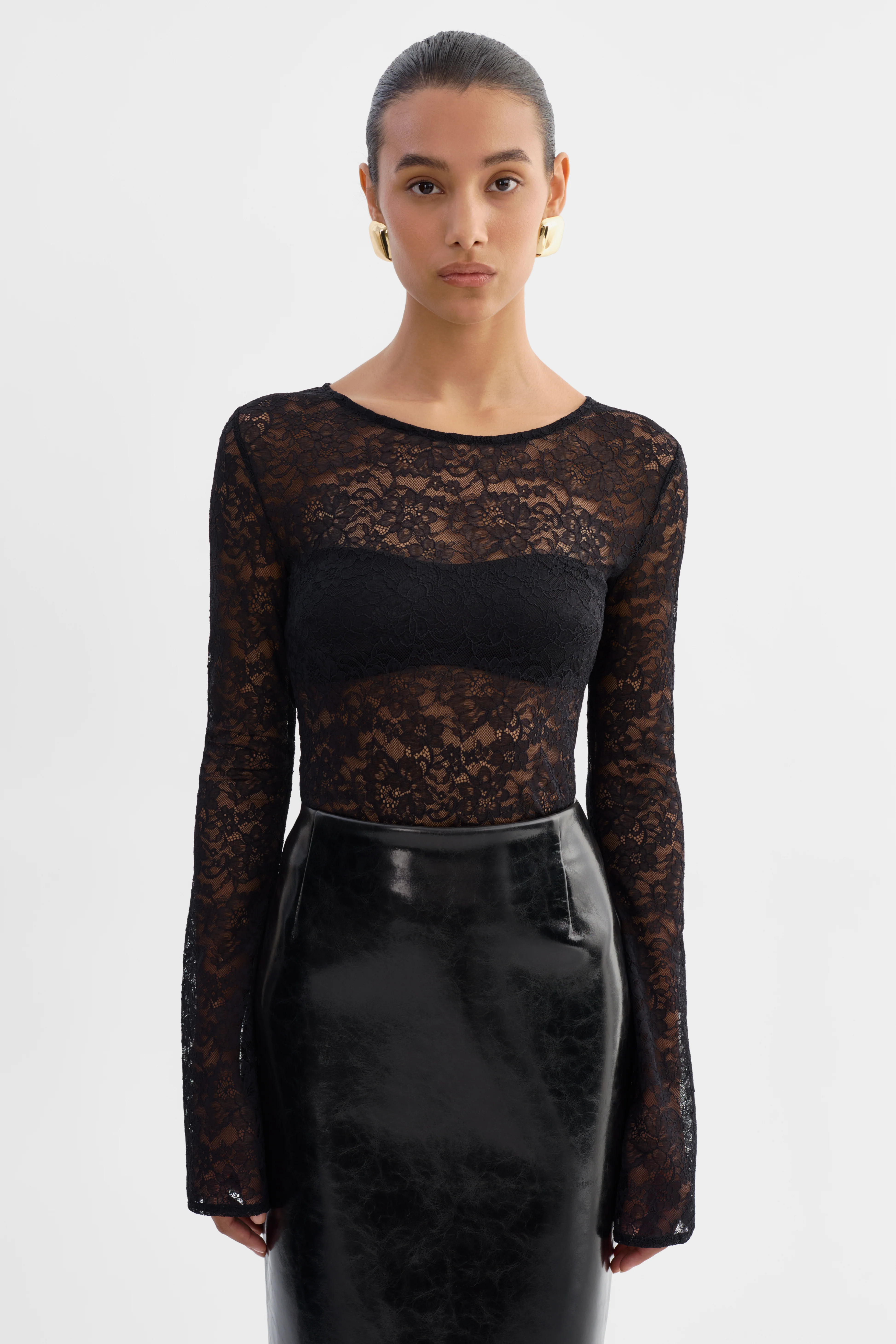 AMELIA | Lace Long Sleeve Top | LAMARQUE
