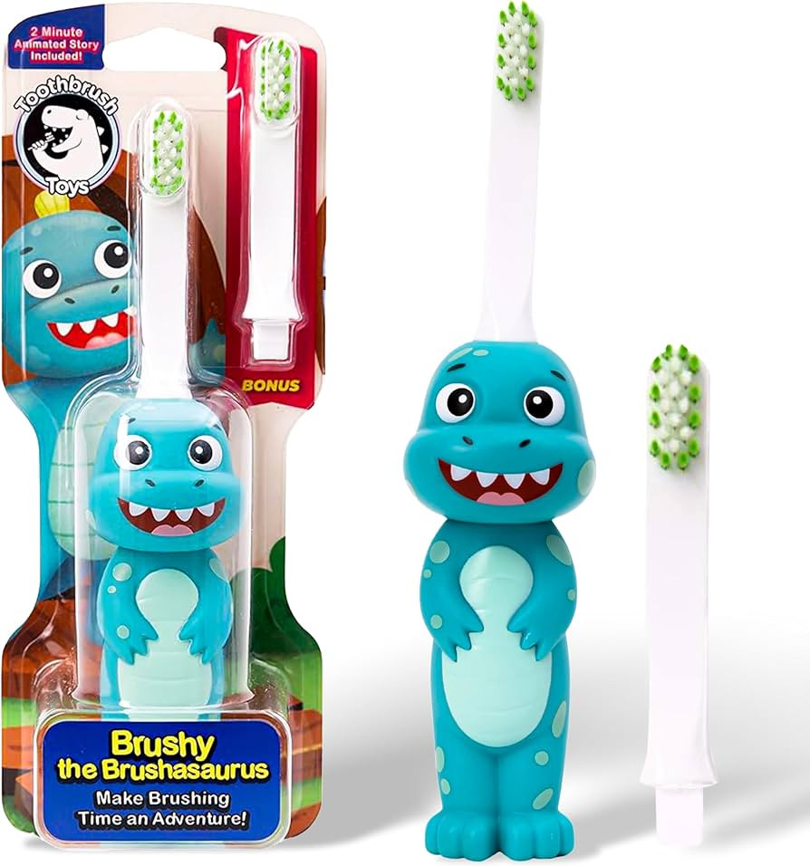 Kids Soft Bristle Dinosaur Toothbrush for Ages 2+, Gentle and Cute Toothbrush for Children with R... | Amazon (US)