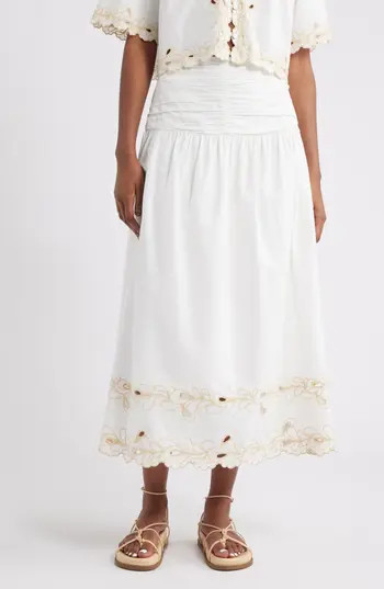 Rails Sol Embroidered Eyelet Cotton Skirt in White at Nordstrom Rack, Size Small | Nordstrom Rack