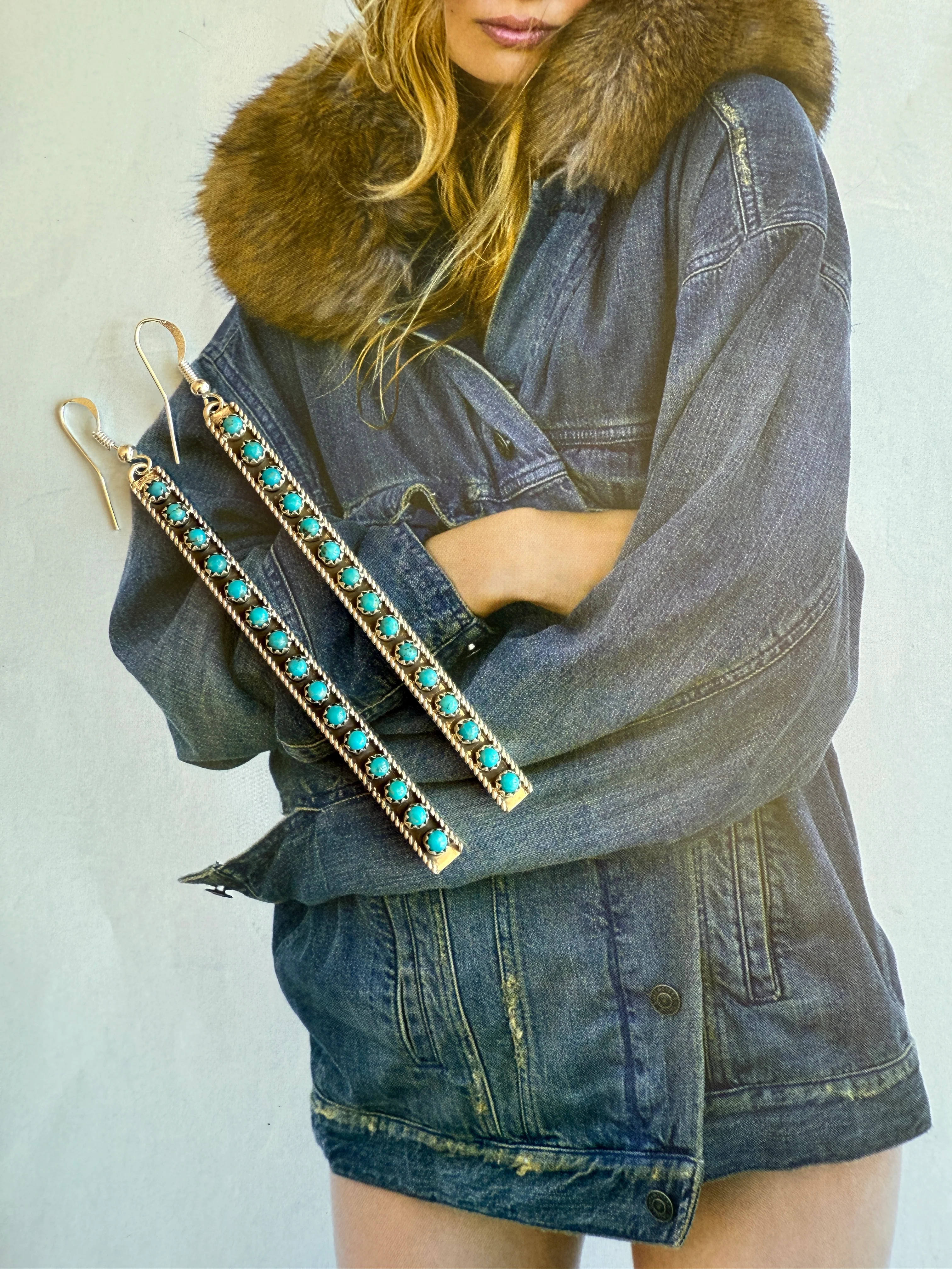 "Mirage" Kingman Turquoise Drop Earrings | Glitzy Bella