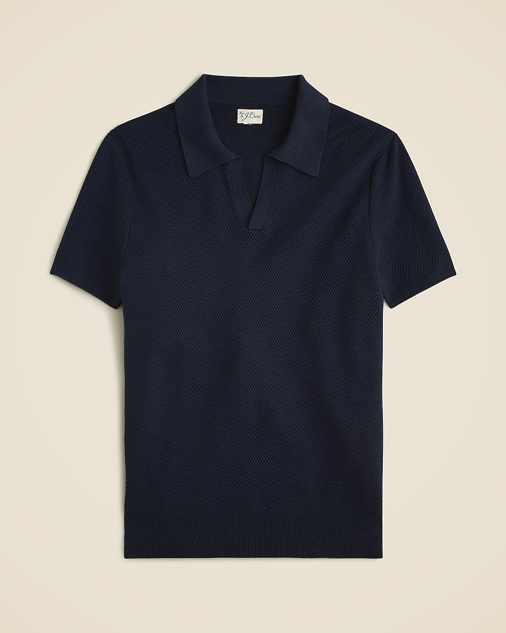 Short-sleeve cotton mesh-stitch johnny-collar sweater-polo | J. Crew US