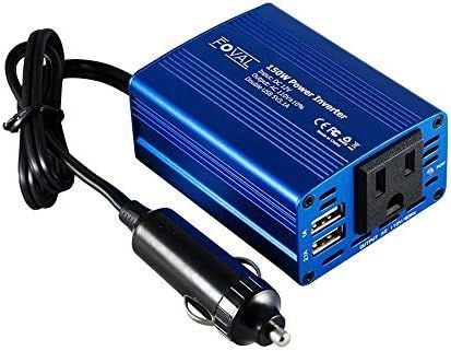 Foval 150W Power Inverter DC 12V to 110V AC Converter with 3.1A Dual USB Car Charger | Amazon (US)