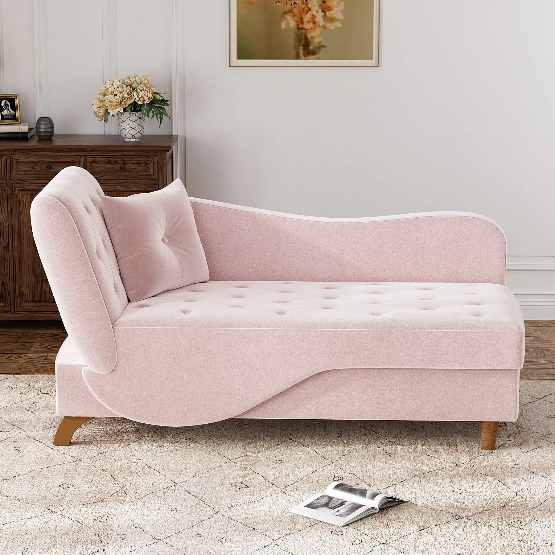 Acotas Velvet Upholstered Chaise Lounge | Wayfair North America