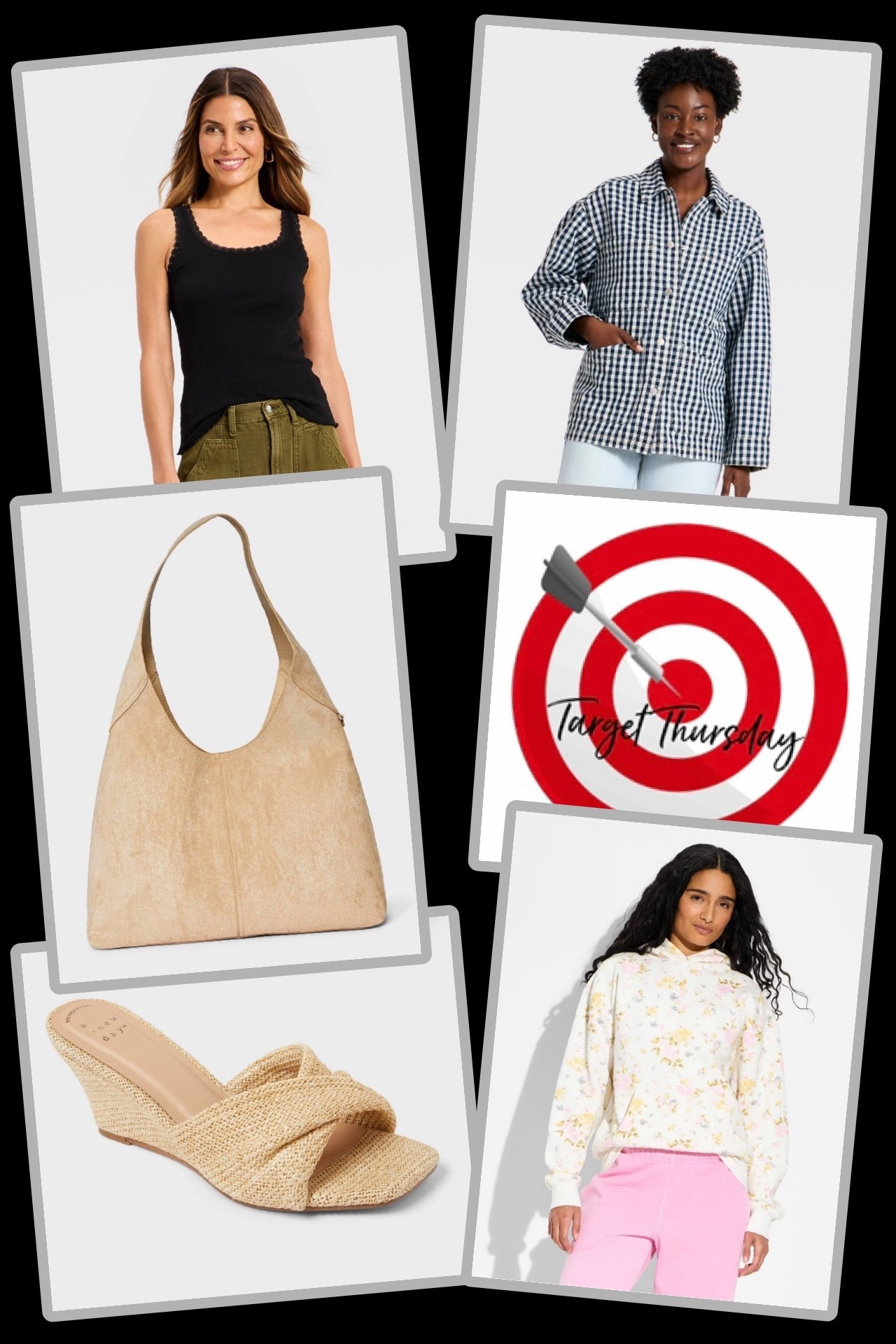Time for Target Thursday, a round up of fantastic New Arrivals worth checking out! 🎯

🎯 Universal Thread Women’s Rib Lace Tank Top - love these new tanks now available at Target! They’re a basic tank, but with lovely lace detailing. Adds an extra touch of style to a basic tank, and they’re perfect for anytime wear since I know a lot of people wear tank tops under sweaters, sweatshirts, blouses, etc.

🎯 Universal Thread Oversized Slouchy Shoulder Bag - this was Target’s top selling accessory this past Fall, and it’s now available in a fresh new color way for Spring! Such a perfect neutral that will go with anything. 

🎯 A New Day Women’s Amal Wedge Heels with Memory Foam Insole - I have major Spring Fever, so I’m scouring all the new footwear - and these are predicted to be one of Target’s top sellers this Spring & Summer! Absolutely love them, and they have a memory foam insole for extra cushioning and comfort. A timeless style that’s so easy to pair with anything!

🎯 Universal Thread Blue Gingham Women’s Western Denim Chore Coat - Spring is always a nice time for a fun transitional jacket, and gingham is always a classic! This brand new coat is THE cutest - love the navy & white pattern. Has a looser fit also, so you can  easily wear over sweaters or bulkier clothing.

🎯 Wild Fable Cream Floral Women’s Oversized Hoodie Sweatshirt - the website picture doesn’t remotely do this sweatshirt justice! It’s one of those items that’s so appealing to those of all ages, and it’s incredibly pretty in person. Floral is having a huge moment this Spring, and I love this fresh take on super comfy loungewear! 💐

#target #targetthursday #targetfinds #targetstyle

#LTKSeasonal #LTKHome #LTKootd