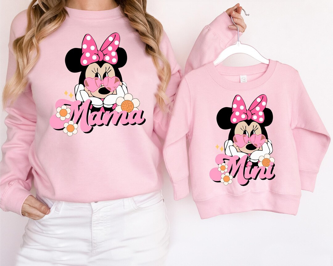 Disney Minnie Mama Mini Sweatshirt, Disney Mama and Mini Shirt, Disney Family Matching T-shirt, M... | Etsy (US)