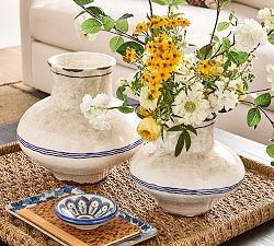 Ceramic Striped Vase | Pottery Barn (US)