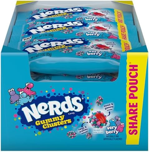 NERDS Gummy Clusters Candy, Very Berry, Crunchy and Gummy, 3 oz (Pack of 12) | Amazon (US)