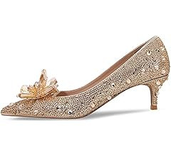 YIYA Women Elegant Pointed Toe Glitter Rhinestone Stiletto High Heel Wedding Pumps Sexy Slip On P... | Amazon (US)