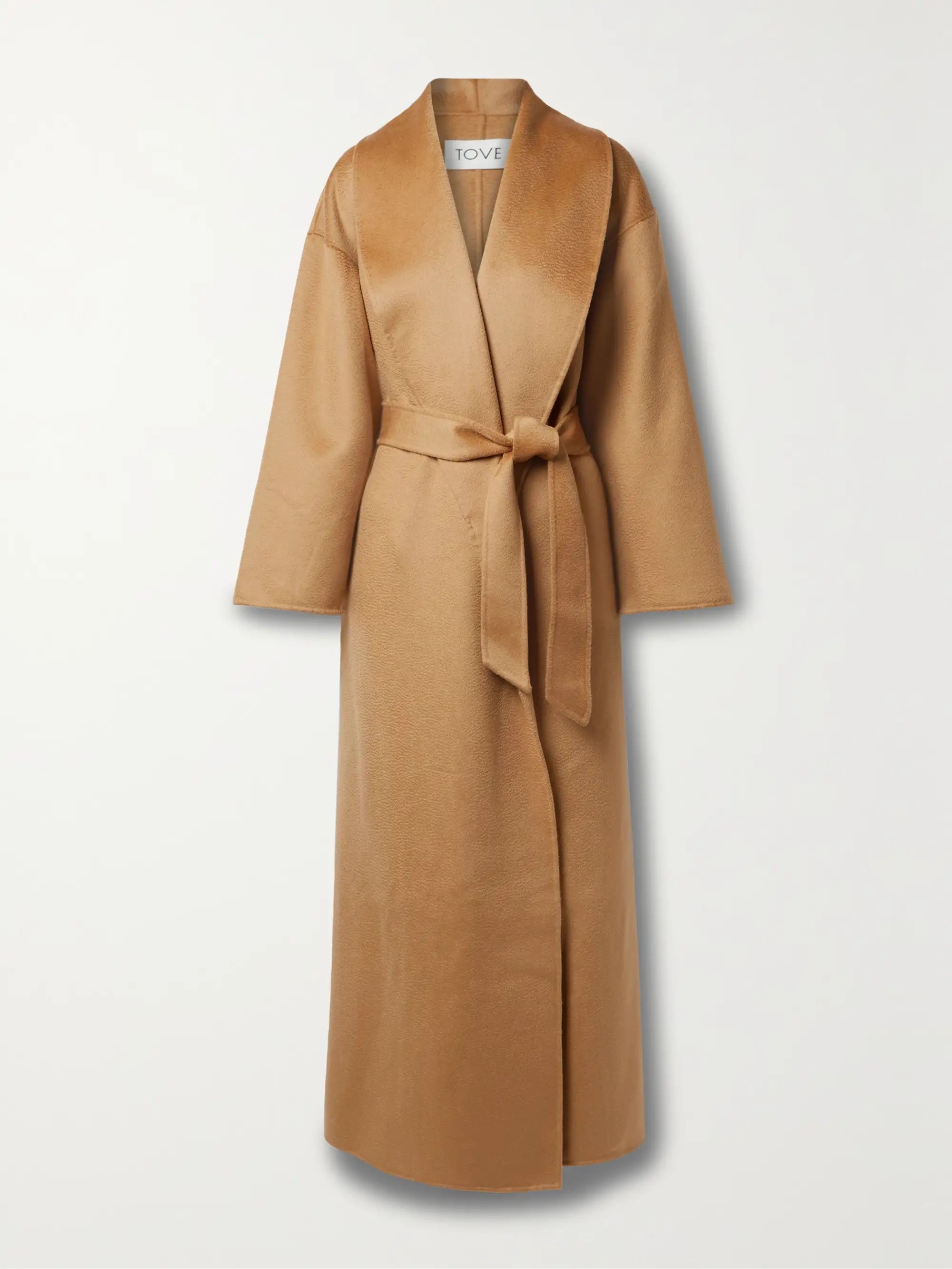 TOVEJore belted hammered wool-blend felt coat | NET-A-PORTER (US)