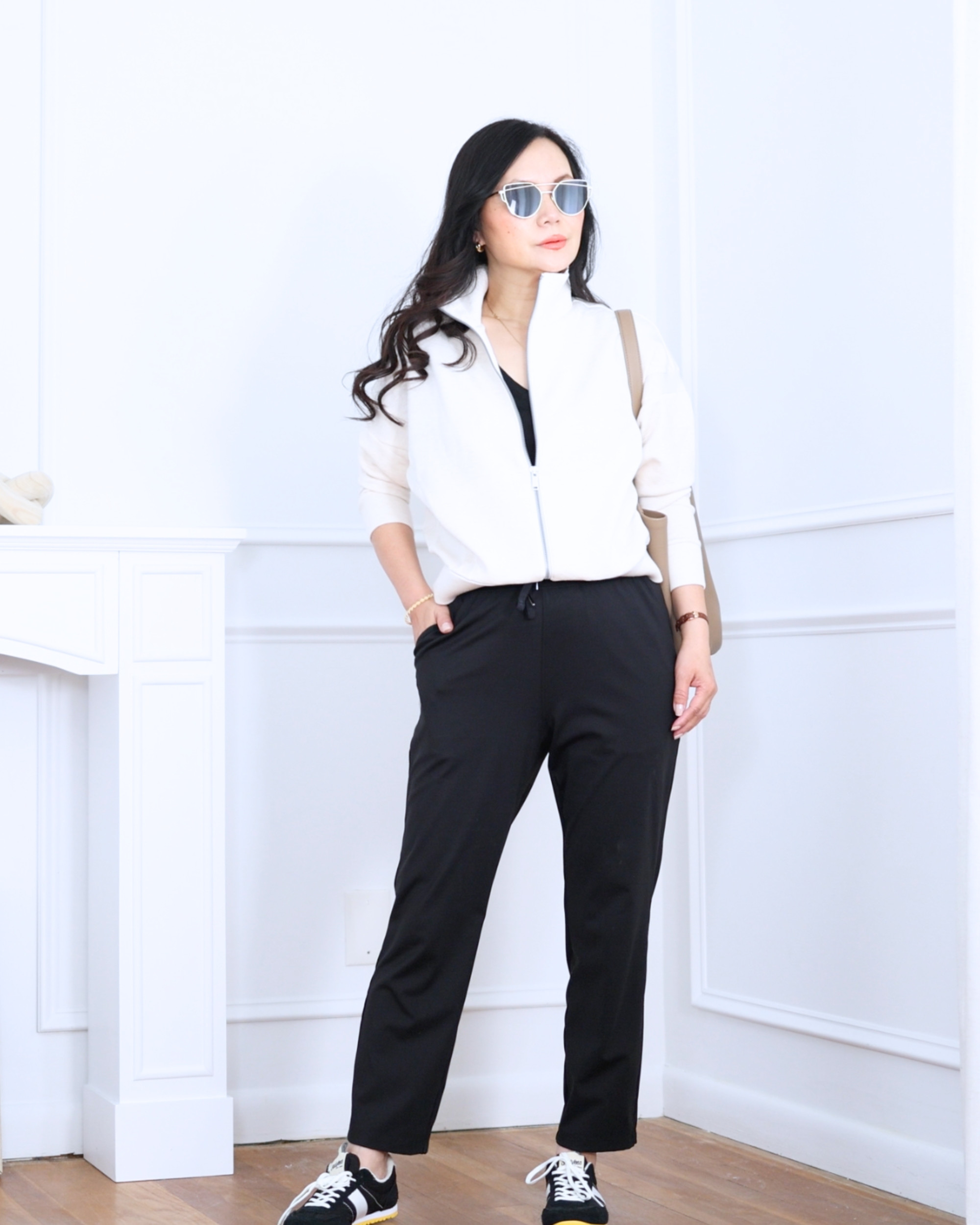 Full-zip sweater from Spanx paired with Amazon pants and SeaVees sneakers — relaxed, comfortable, and effortlessly polished for an easy everyday look. I'm 5'2, wearing size S. 

 #LTKootd #LTKOver40 #LTKPetite