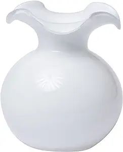 Vietri Hibiscus Collection Italian Mouthblown Glass Vases (Small, White) | Amazon (US)