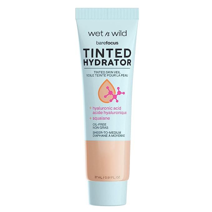 Wet n Wild, Bare Focus Tinted Hydrator Tinted Skin Veil Nourishing Foundation Hyaluronic Acid, Li... | Amazon (US)