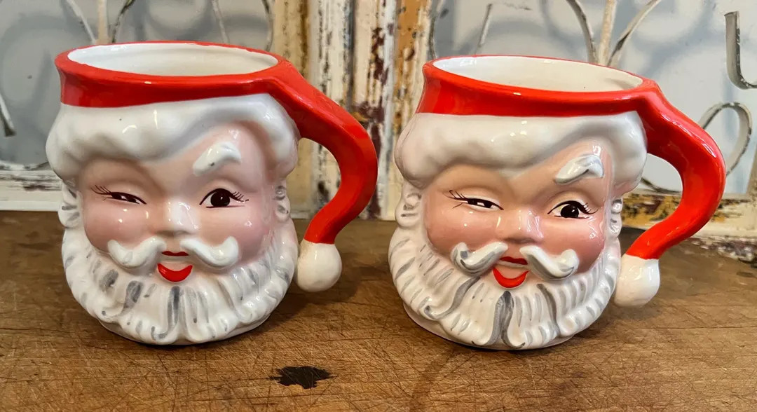 Vintage Napco Winking Santa Mug - Japan Christmas Collectible - Etsy | Etsy (US)