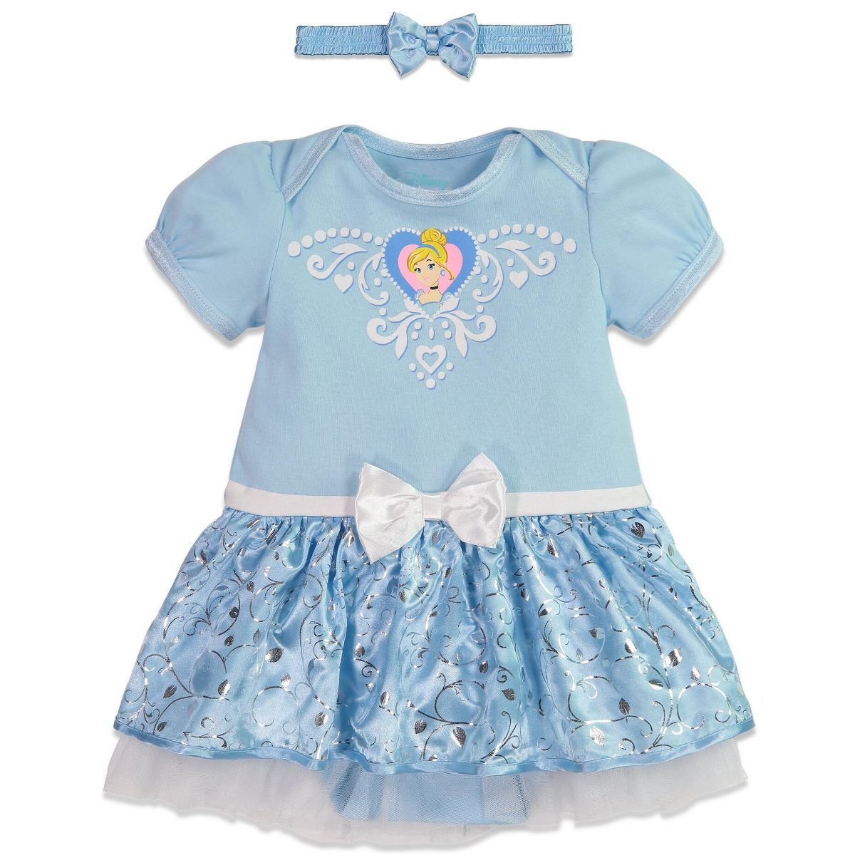 Disney Princess Cinderella Ariel Belle Snow White Girls Cosplay Dress and Headband Newborn to Inf... | Target