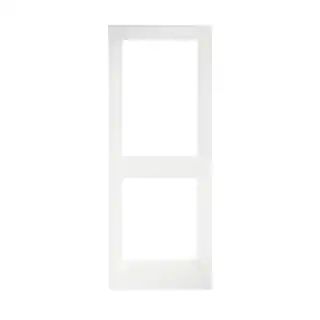 eightdoors 28 in. x 80 in. x 1-3/8 in. 2-Lite Solid Core Clear Glass Shaker Primed Wood Interior ... | The Home Depot