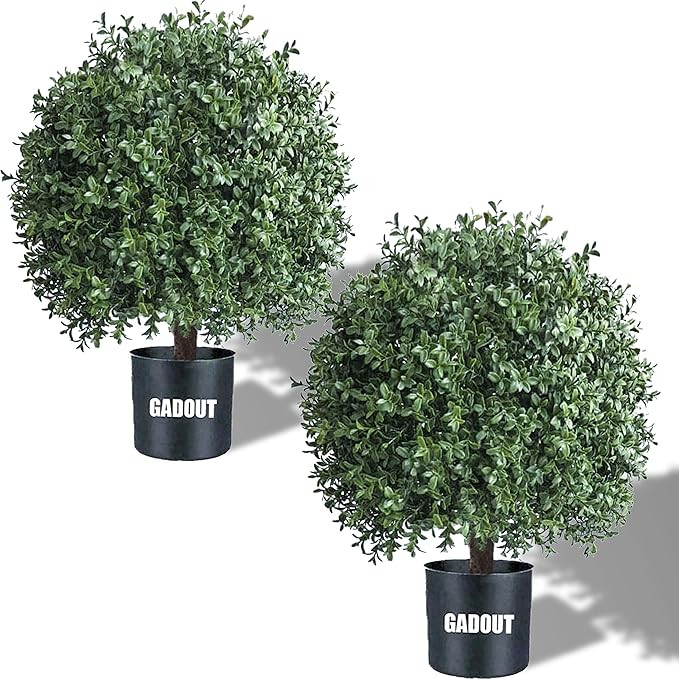 ??? ??''? Outdoor Artificial Boxwood Ball Topiary Bushes Potted Plants,16 inche... | Amazon (US)